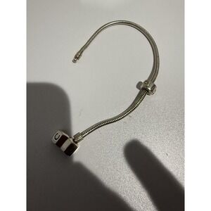 Chamilia BA-2 Snap Clasp Charm Bracelet 7" Sterling Silver 925‎ Pandora